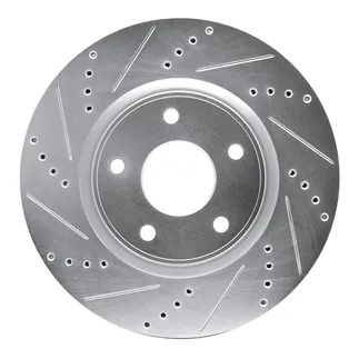 R1 Concepts EDZ-40112L Brake Rotor Drilled and Slotted Silver
